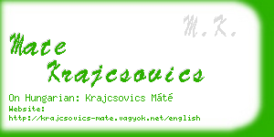 mate krajcsovics business card
