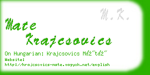 mate krajcsovics business card